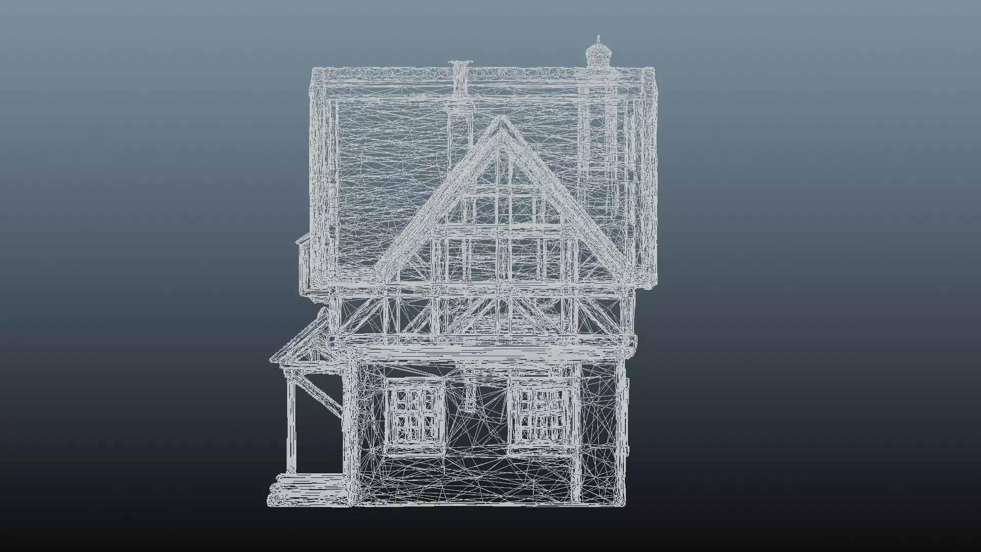 Mediaval fantasy stone house High-Poly 3D model_12