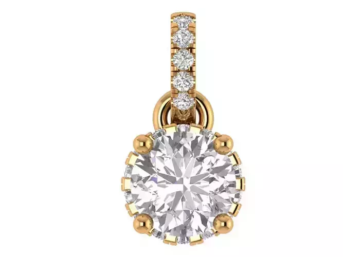Round Diamond Halo Pendant