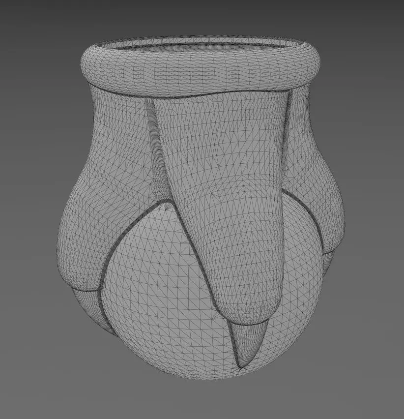 Carved four paws claw legs eagle classic baroque urn and vase 3D print model_12