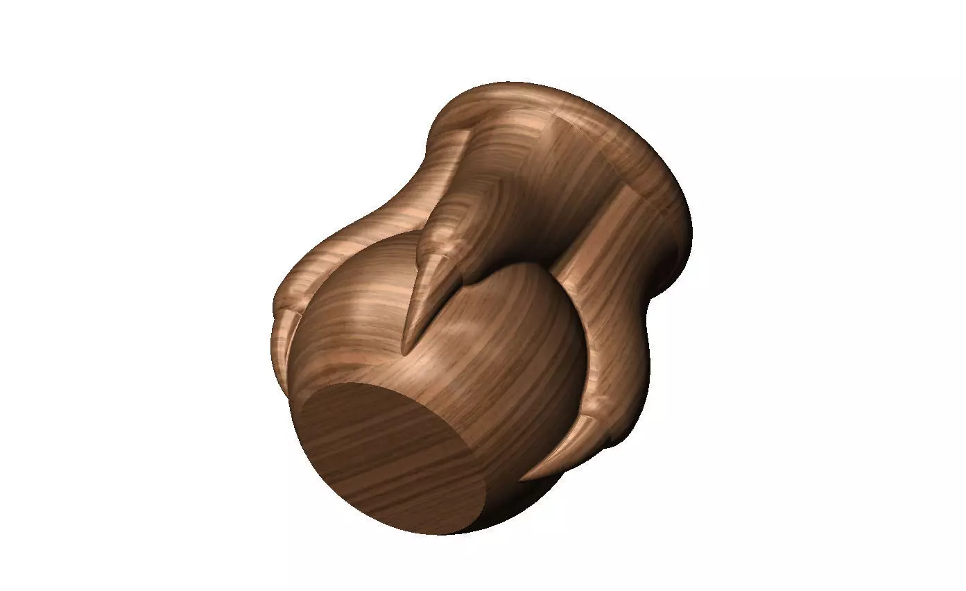 Carved four paws claw legs eagle classic baroque urn and vase 3D print model_11