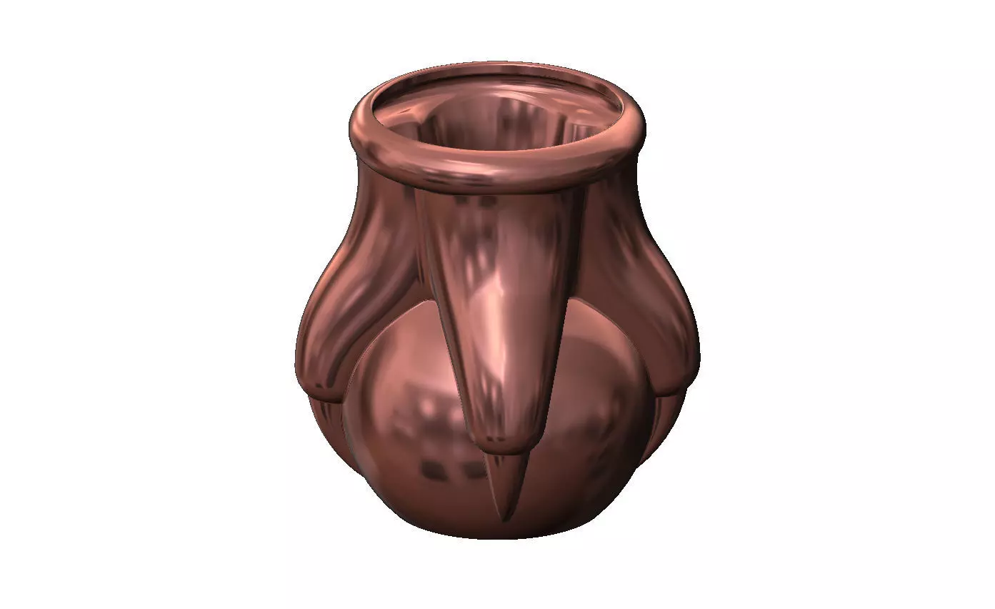 Carved four paws claw legs eagle classic baroque urn and vase 3D print model_7