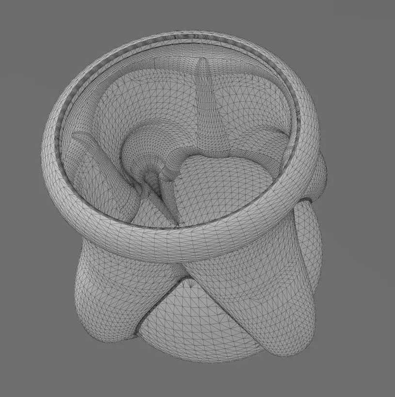 Carved four paws claw legs eagle classic baroque urn and vase 3D print model_13