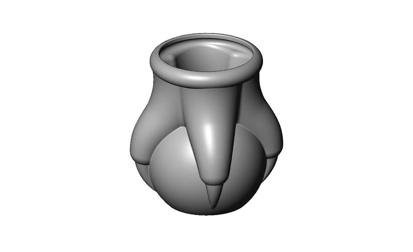 Carved four paws claw legs eagle classic baroque urn and vase 3D print model_0