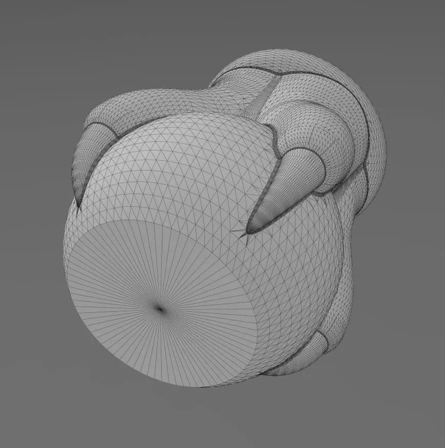 Carved four paws claw legs eagle classic baroque urn and vase 3D print model_14