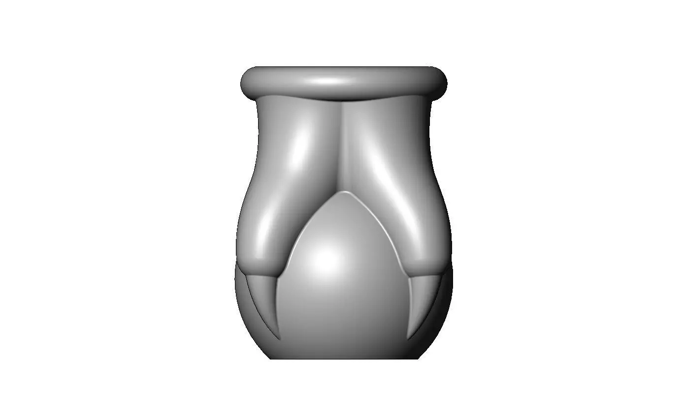 Carved four paws claw legs eagle classic baroque urn and vase 3D print model_1