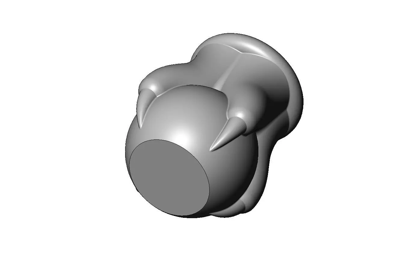 Carved four paws claw legs eagle classic baroque urn and vase 3D print model_2