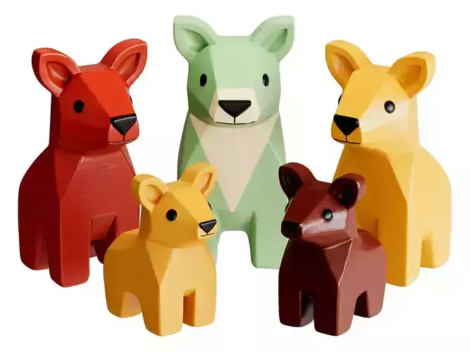 Kids Wooden Animal Decor 3D Print and Game Ready