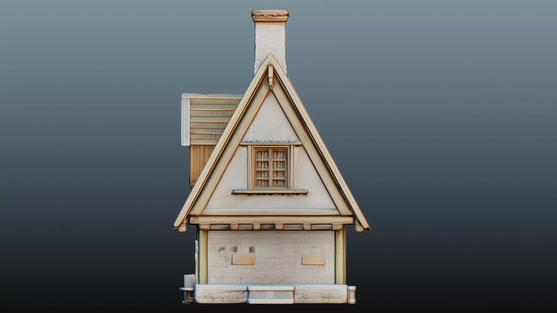 Mediaval fantasy stone house High-Poly 3D model_4