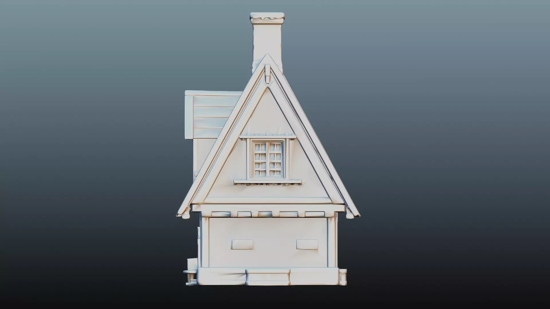 Mediaval fantasy stone house High-Poly 3D model_8