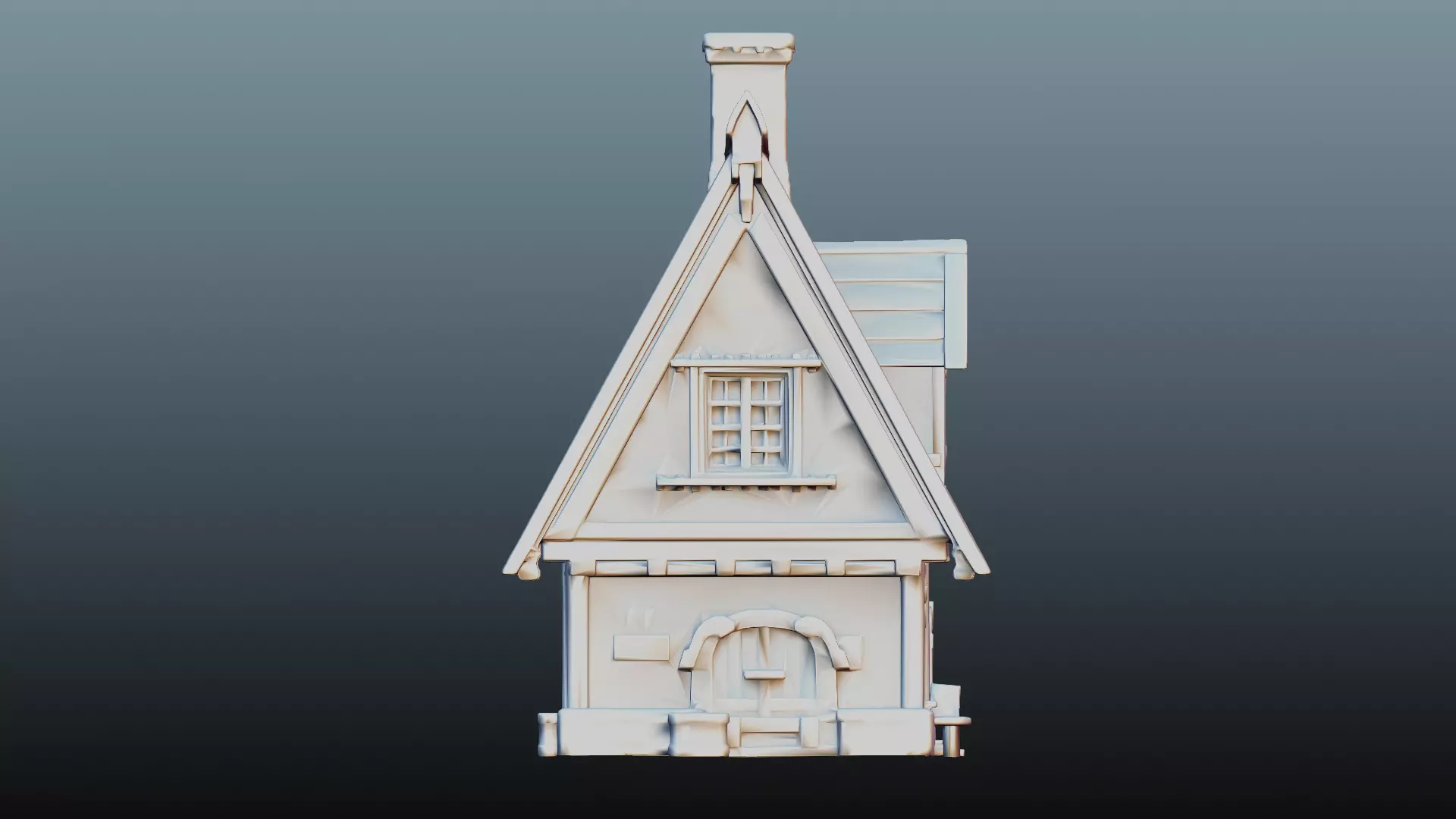 Mediaval fantasy stone house High-Poly 3D model_9