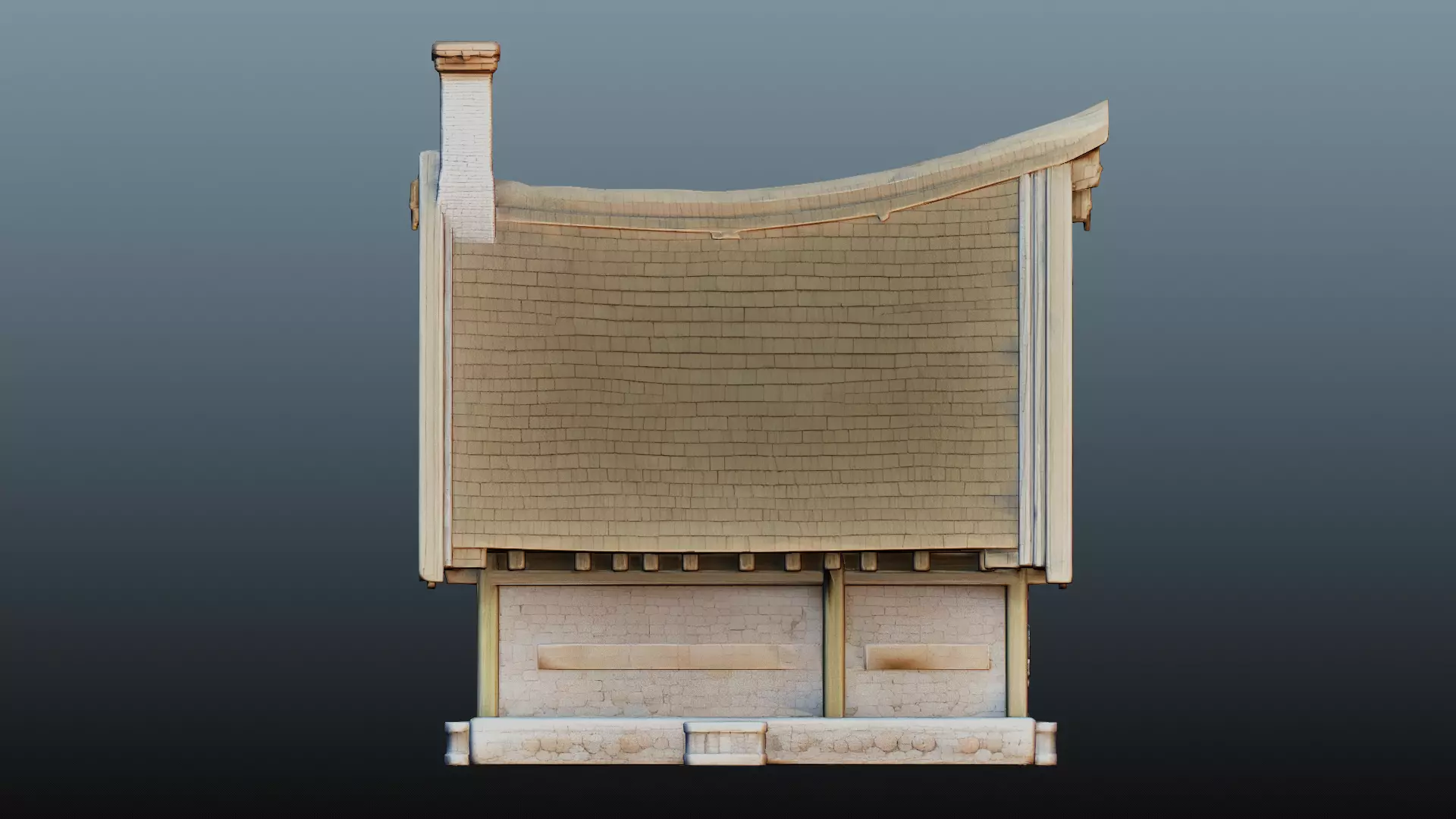 Mediaval fantasy stone house High-Poly 3D model_3