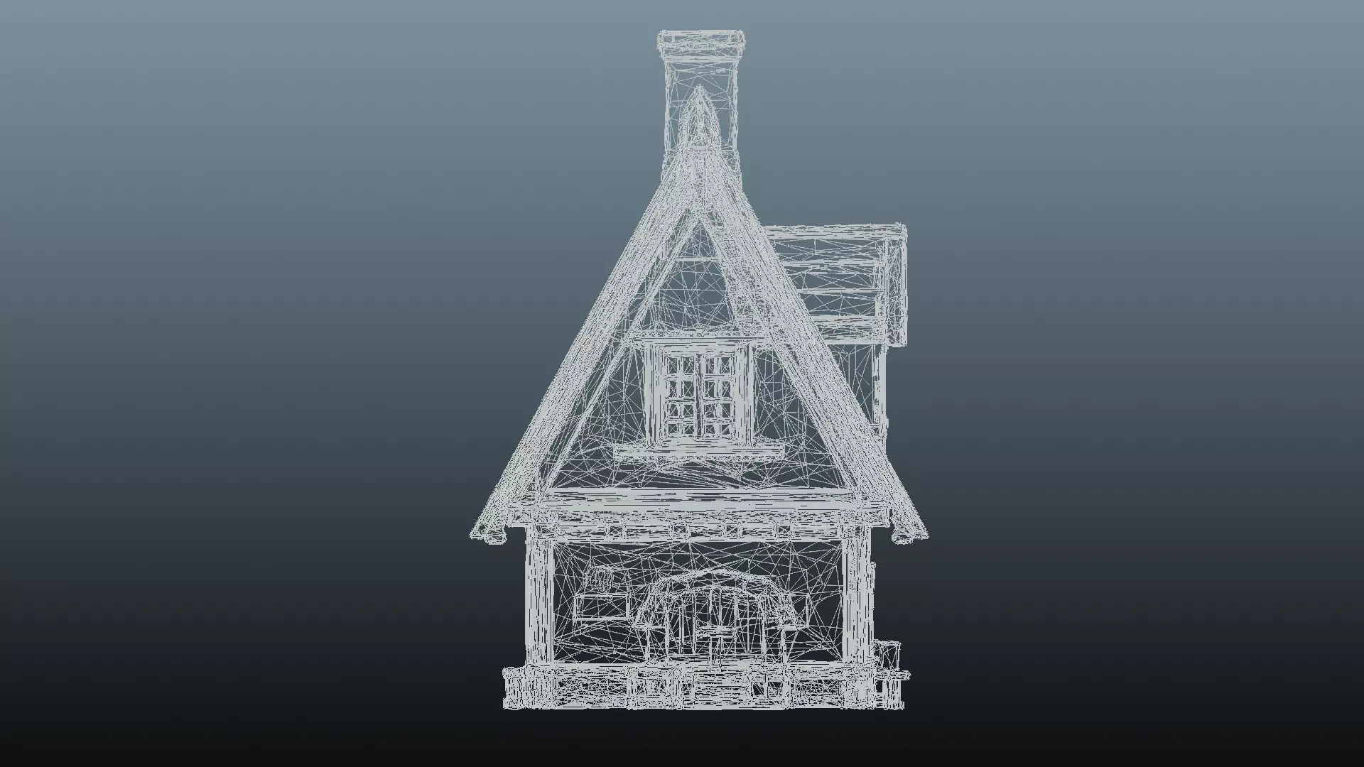Mediaval fantasy stone house High-Poly 3D model_13
