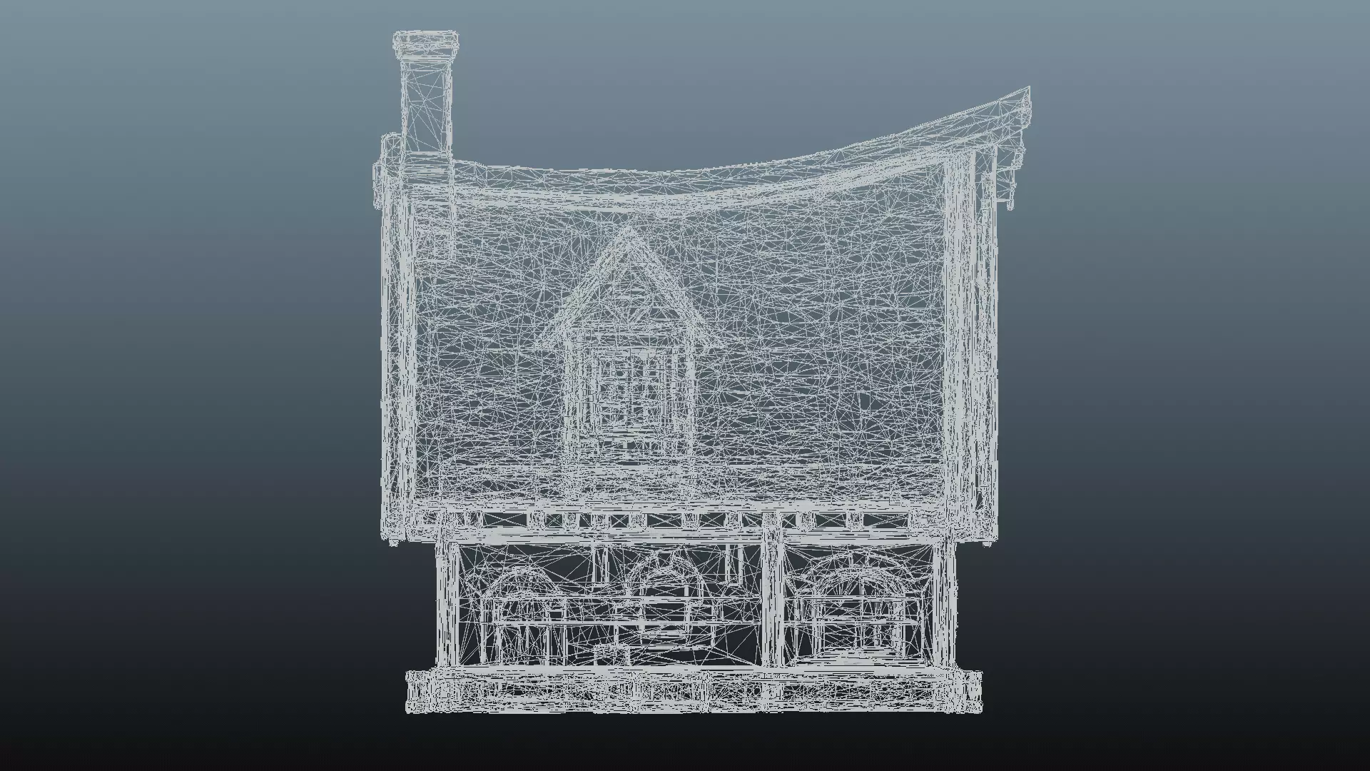 Mediaval fantasy stone house High-Poly 3D model_11