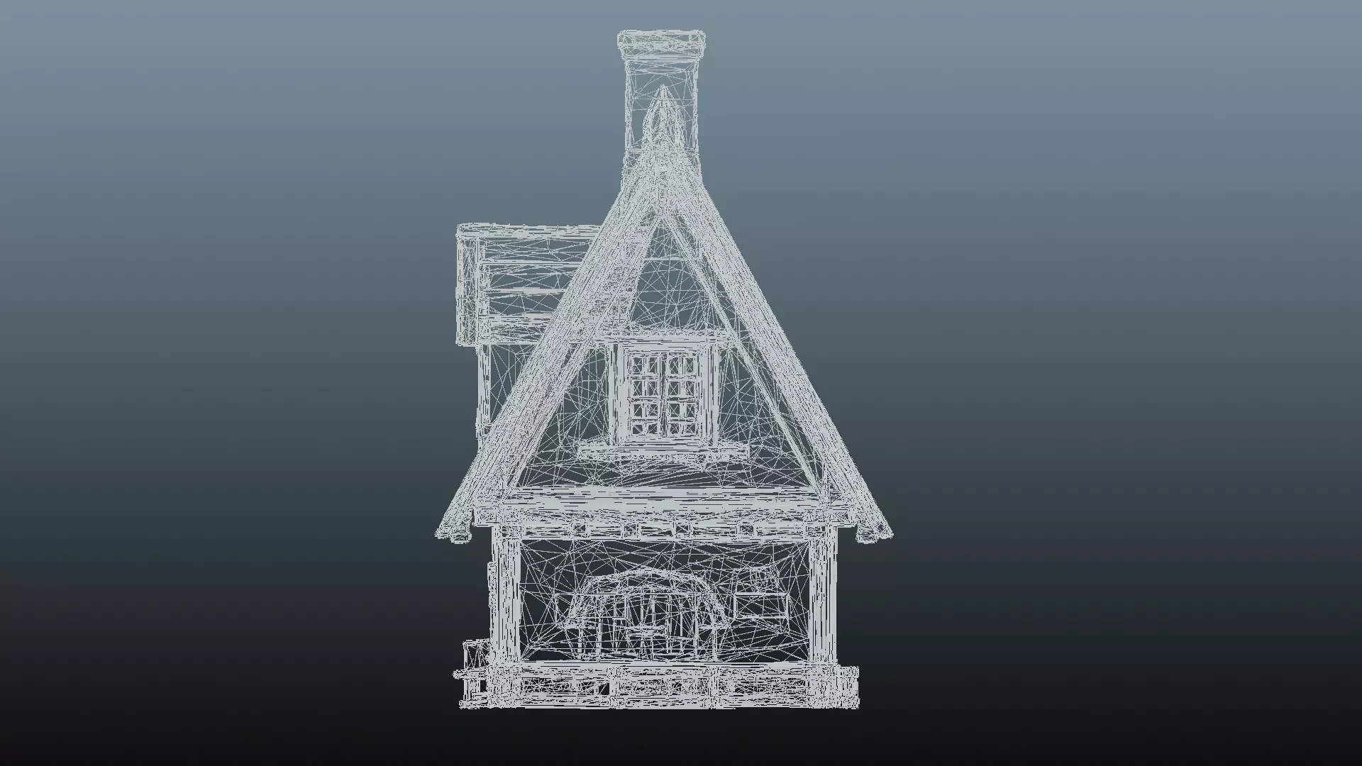 Mediaval fantasy stone house High-Poly 3D model_12
