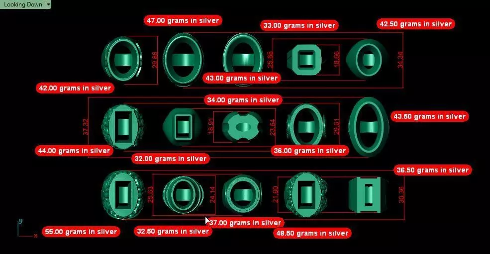   15 signet and base of men rings 3D print model_4