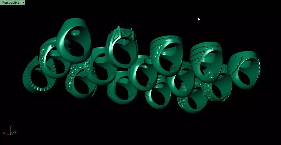   15 signet and base of men rings 3D print model_3