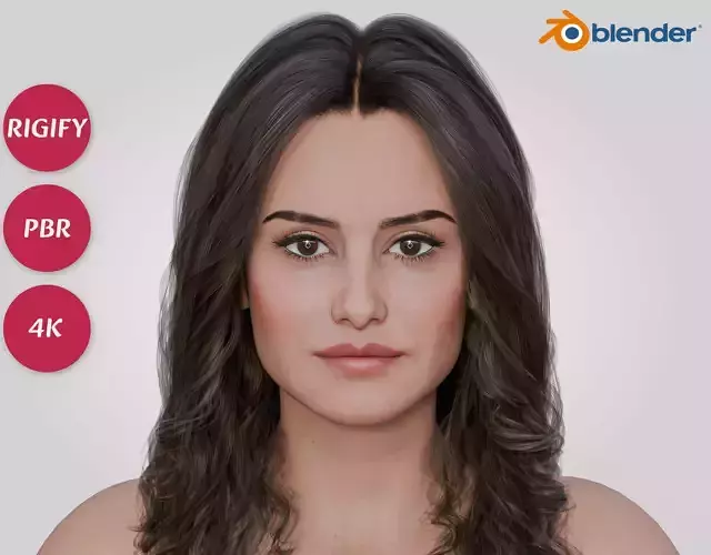 Penelope Cruz - Sexy Nude Woman Actress - Middle Part Hair