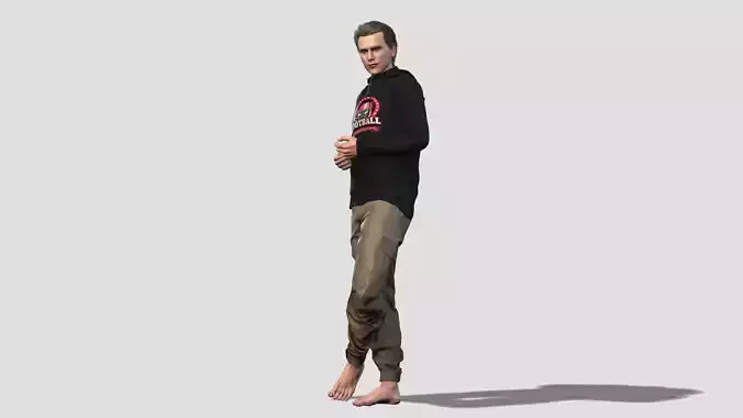 Modern Male Character in Hoodie