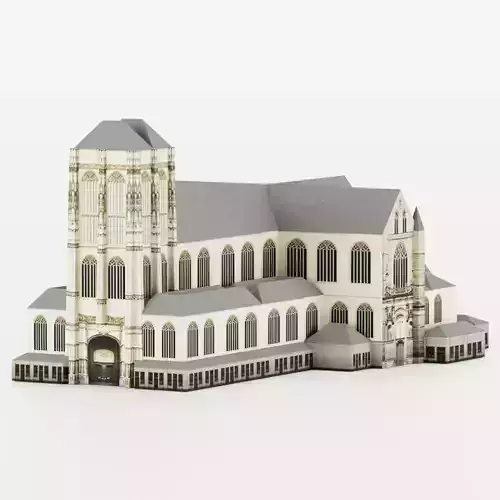 Saint James Church Antwerp Belgium 3D Lowpoly Model