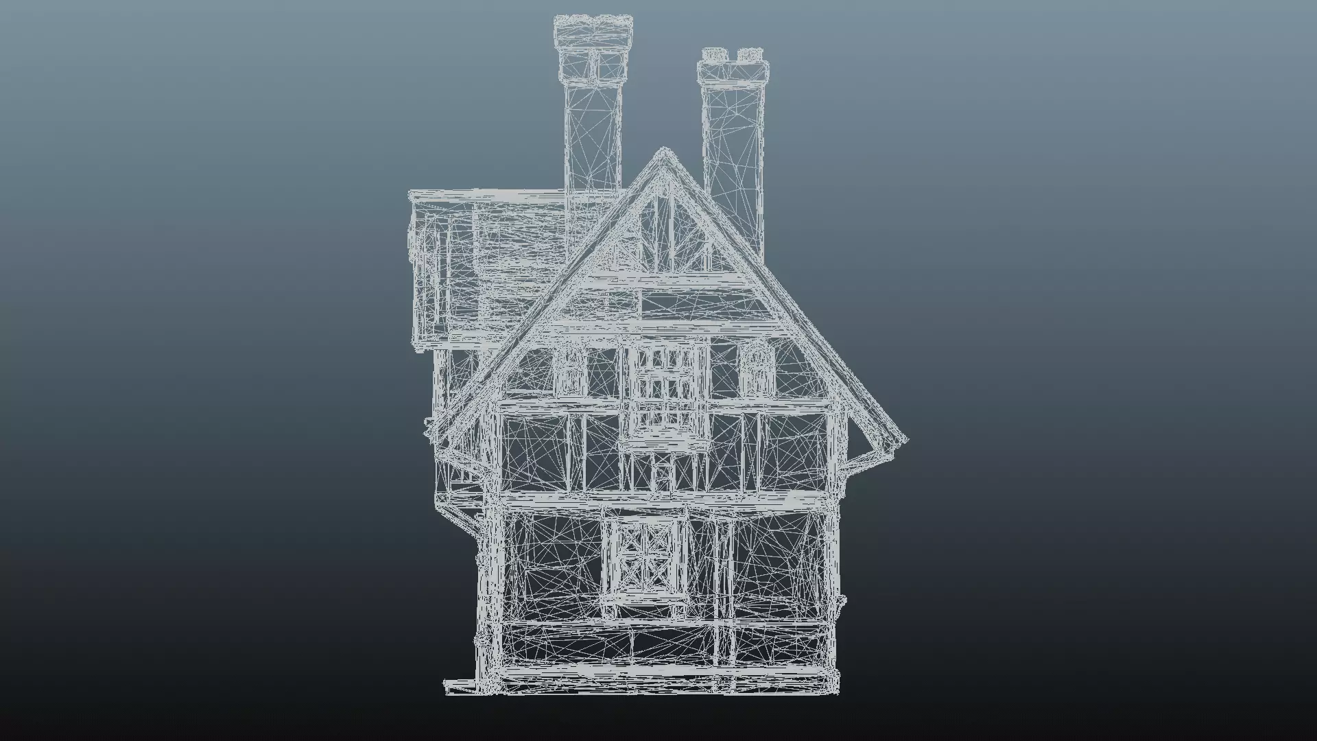 Mediaval fantasy stone house 3D model_12