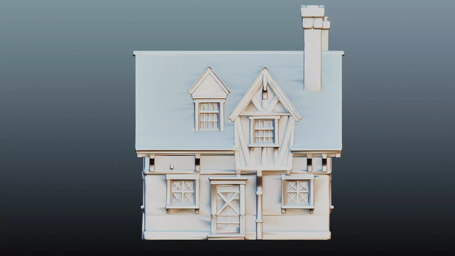 Mediaval fantasy stone house 3D model_6