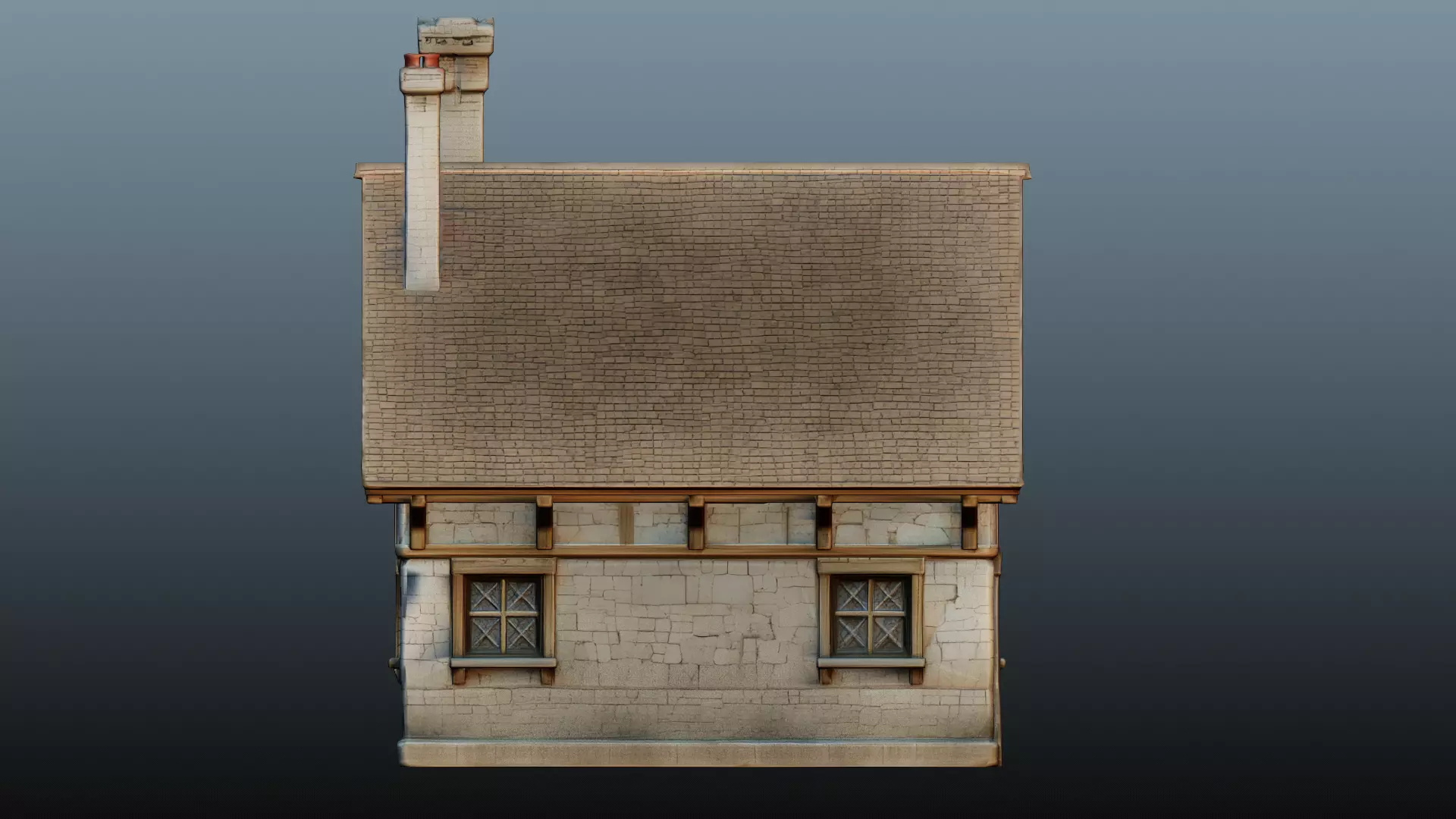 Mediaval fantasy stone house 3D model_3