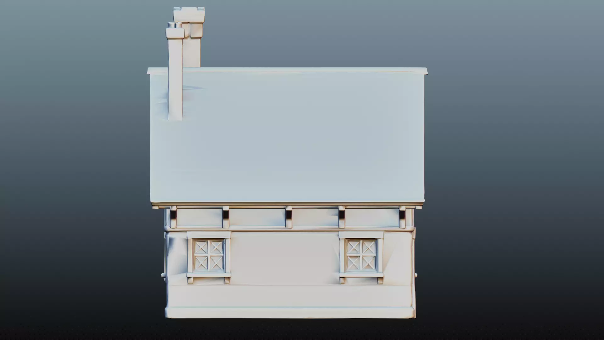 Mediaval fantasy stone house 3D model_7