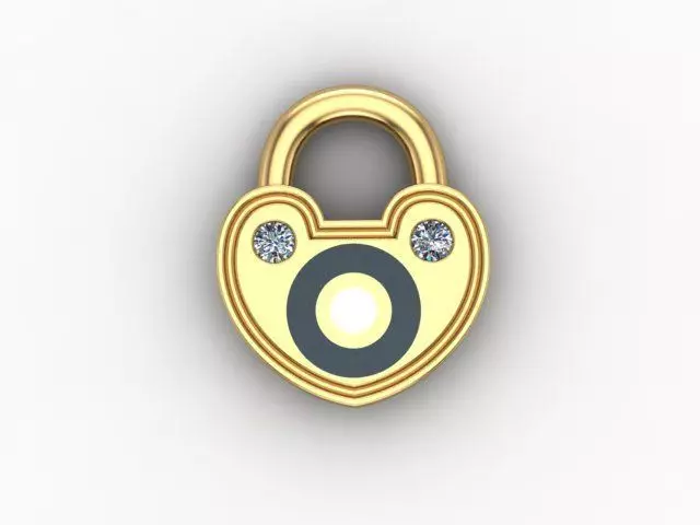 Enameled Heart Lock Pendant 3D print model