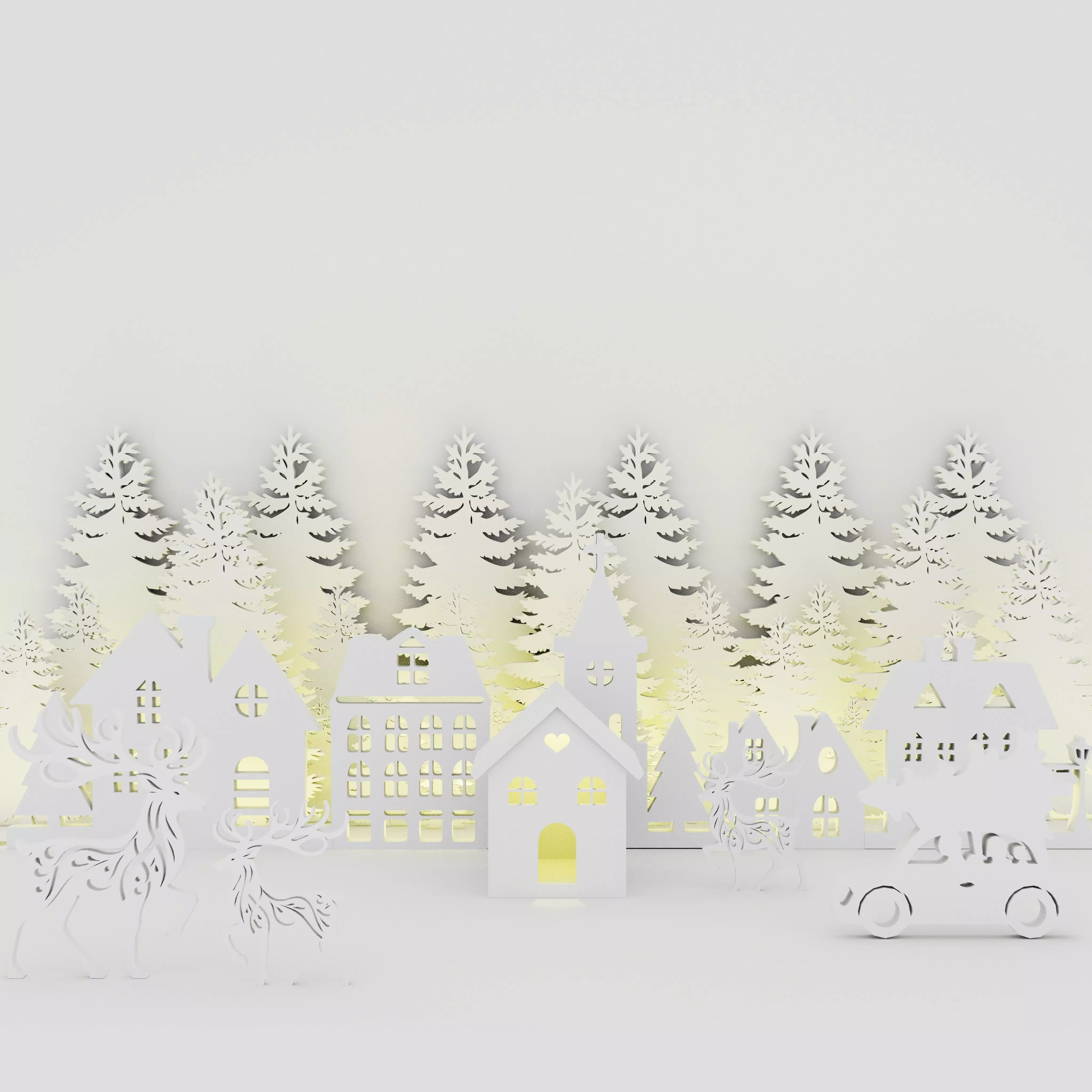 3D Printable Christmas Village Set - Modular Holiday Decor 3D print model_4