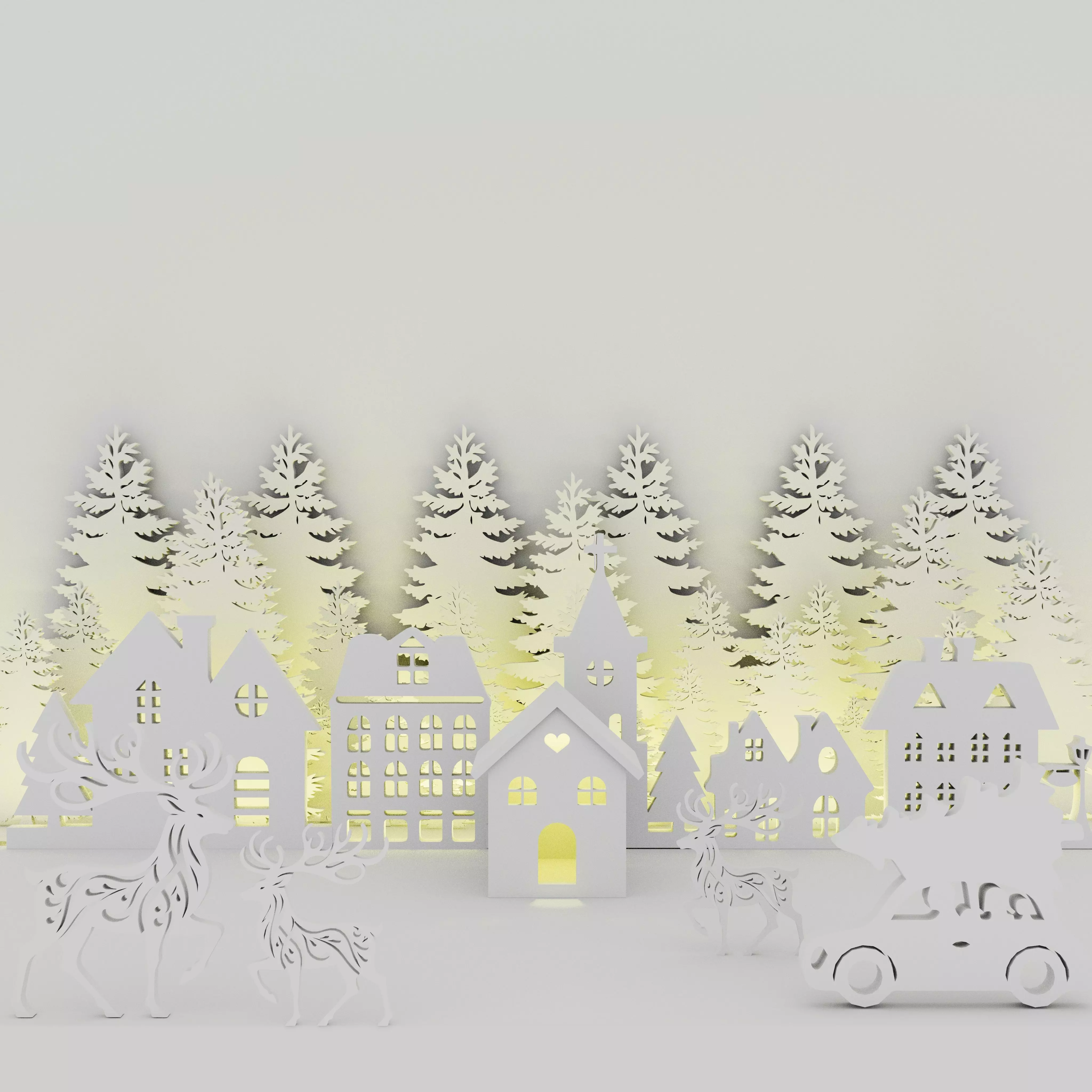 3D Printable Christmas Village Set - Modular Holiday Decor 3D print model_2