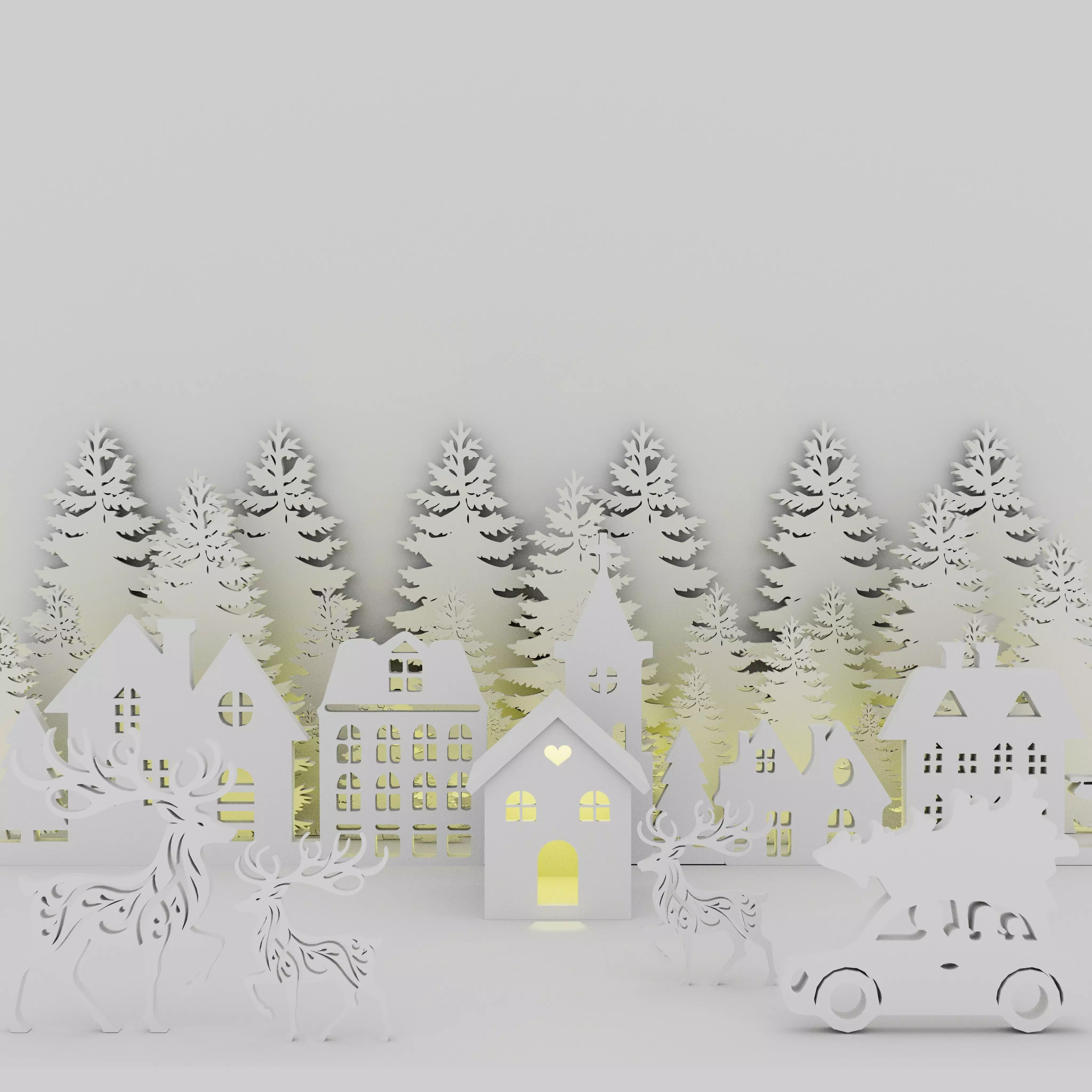 3D Printable Christmas Village Set - Modular Holiday Decor 3D print model_0