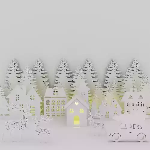 3D Printable Christmas Village Set - Modular Holiday Decor