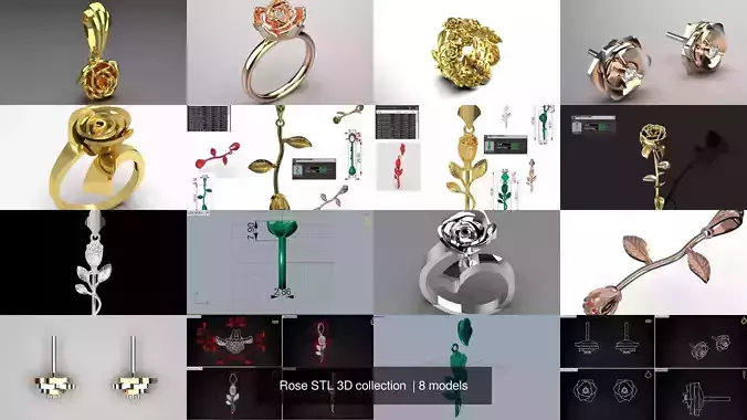 Rose STL 3D collection 
