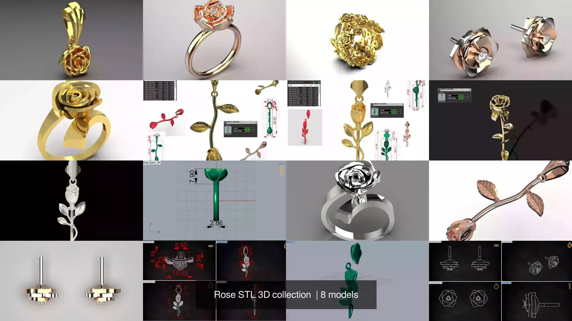 Rose STL 3D collection  _0
