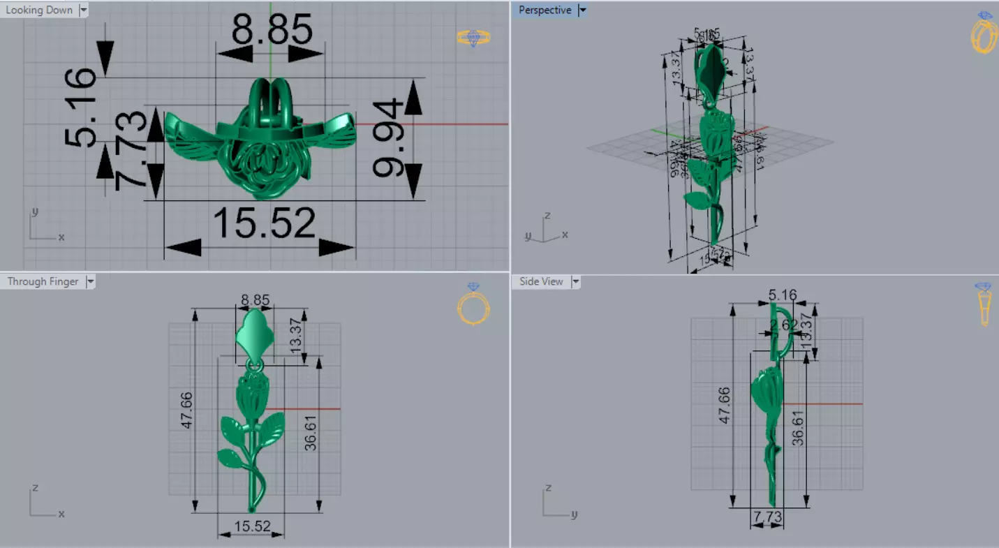 Rose STL 3D collection  _53