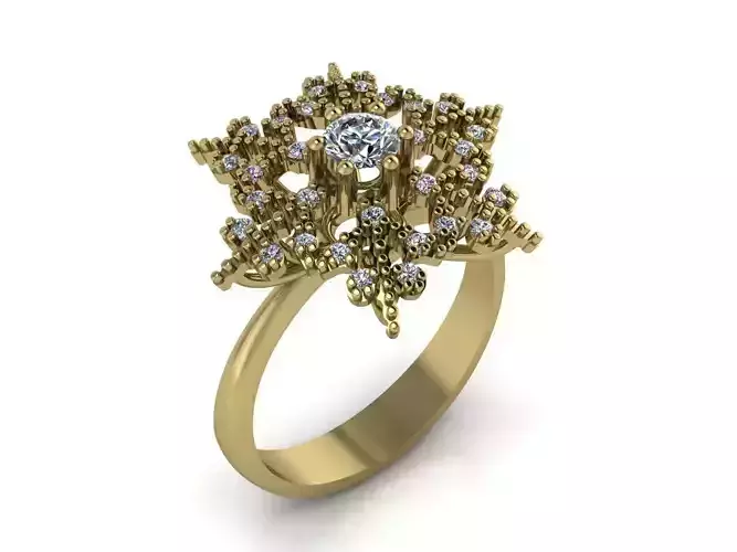 Snowflake Ring Jewelry silver gold