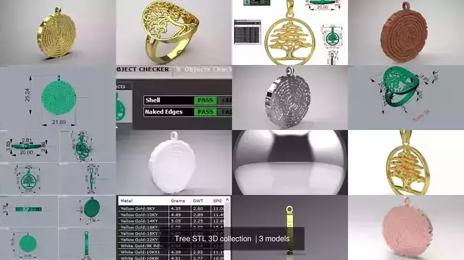 Tree STL 3D collection  
