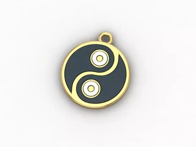 Enameled Yin and Yang Pendant 3D print model