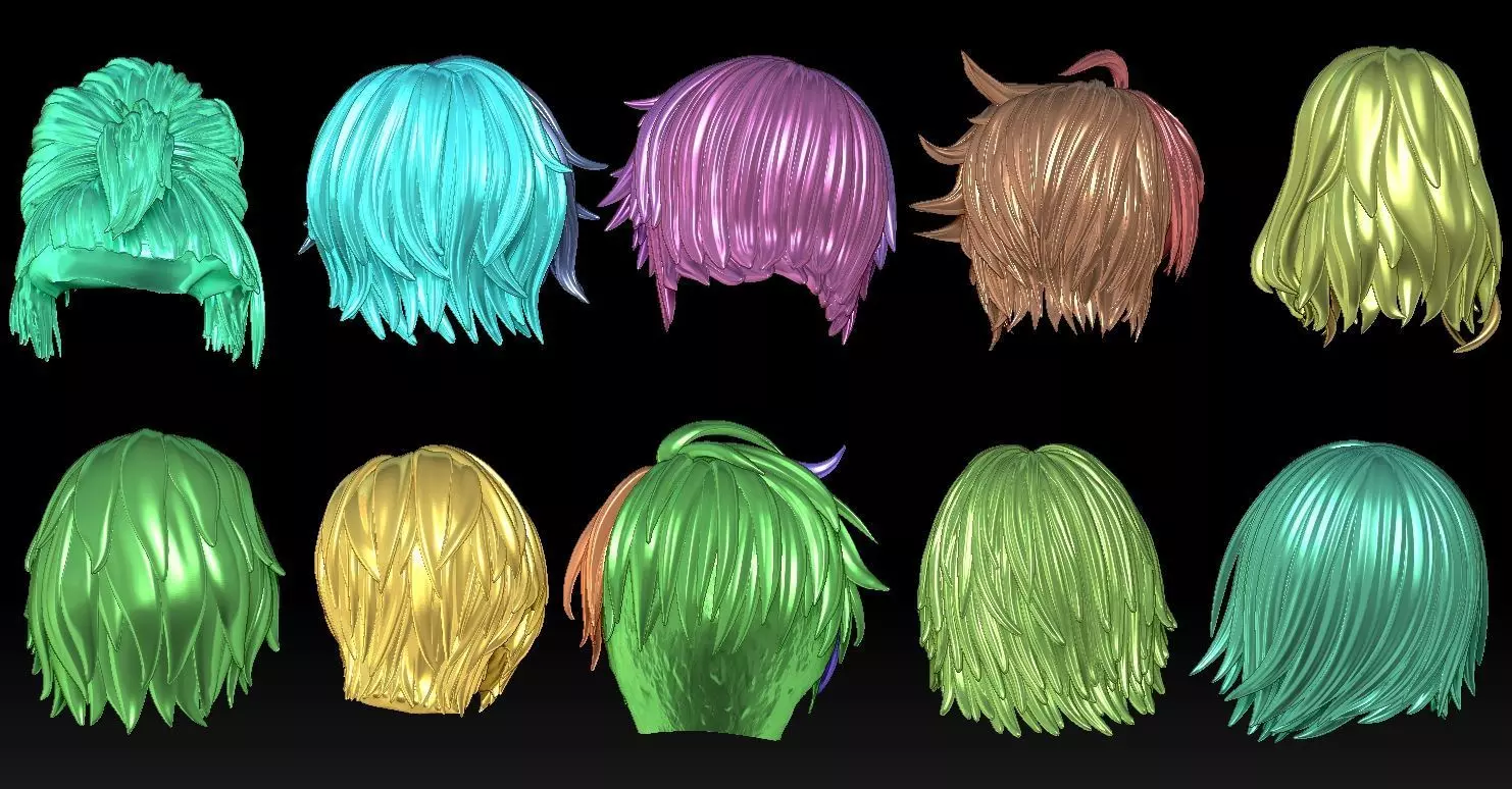 10 men hairstyles 3D print model_11