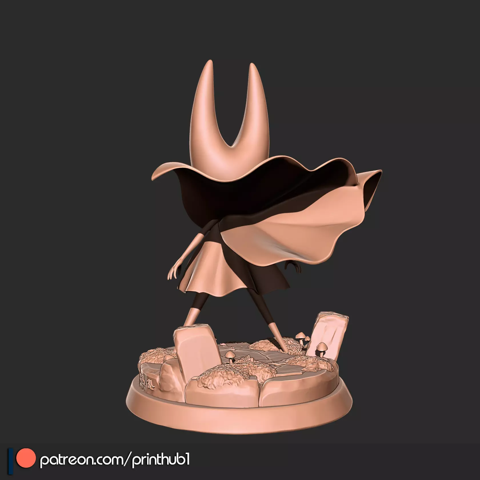 Hollow Knight Hornet Figurine Printable STL Statue 3D print model_3