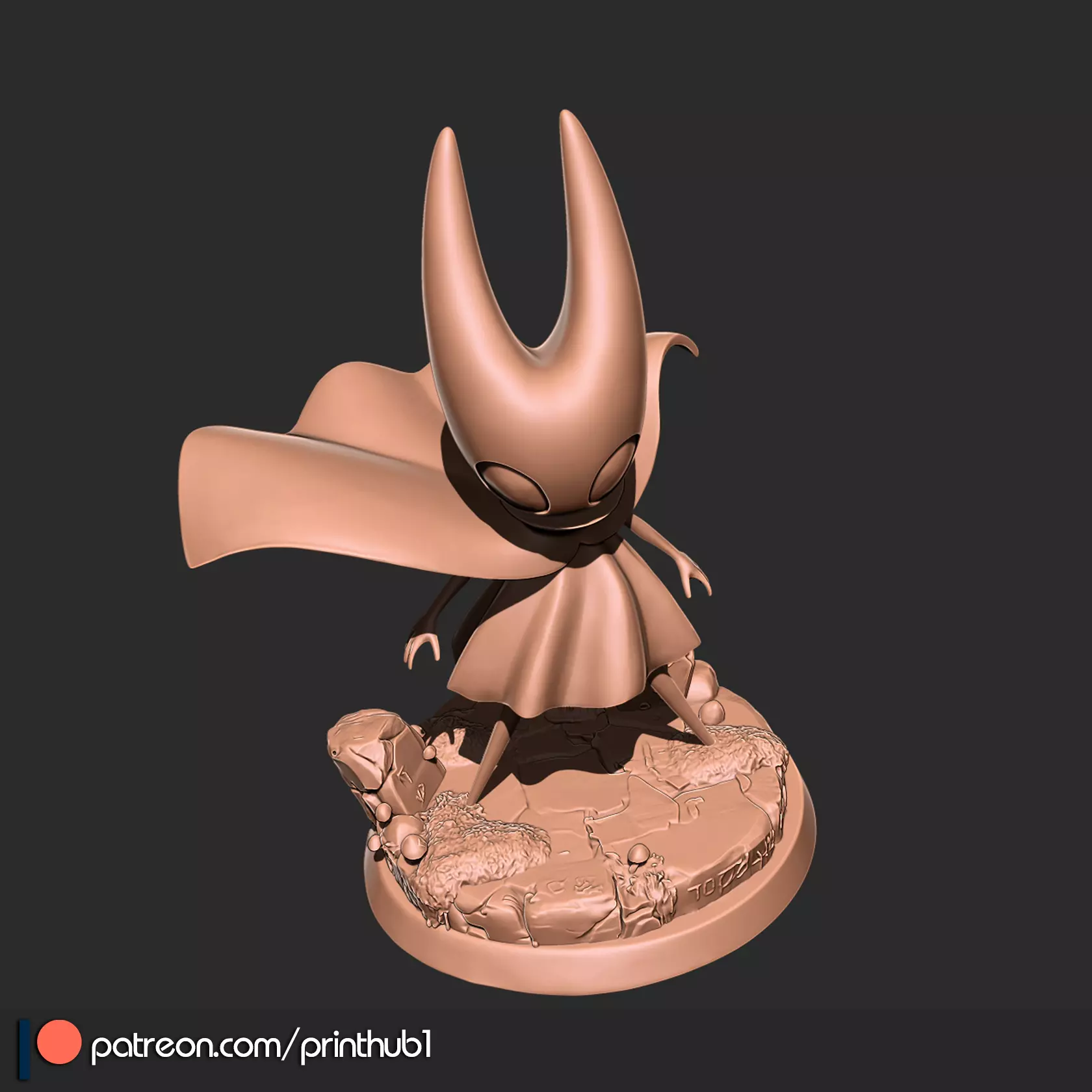 Hollow Knight Hornet Figurine Printable STL Statue 3D print model_4