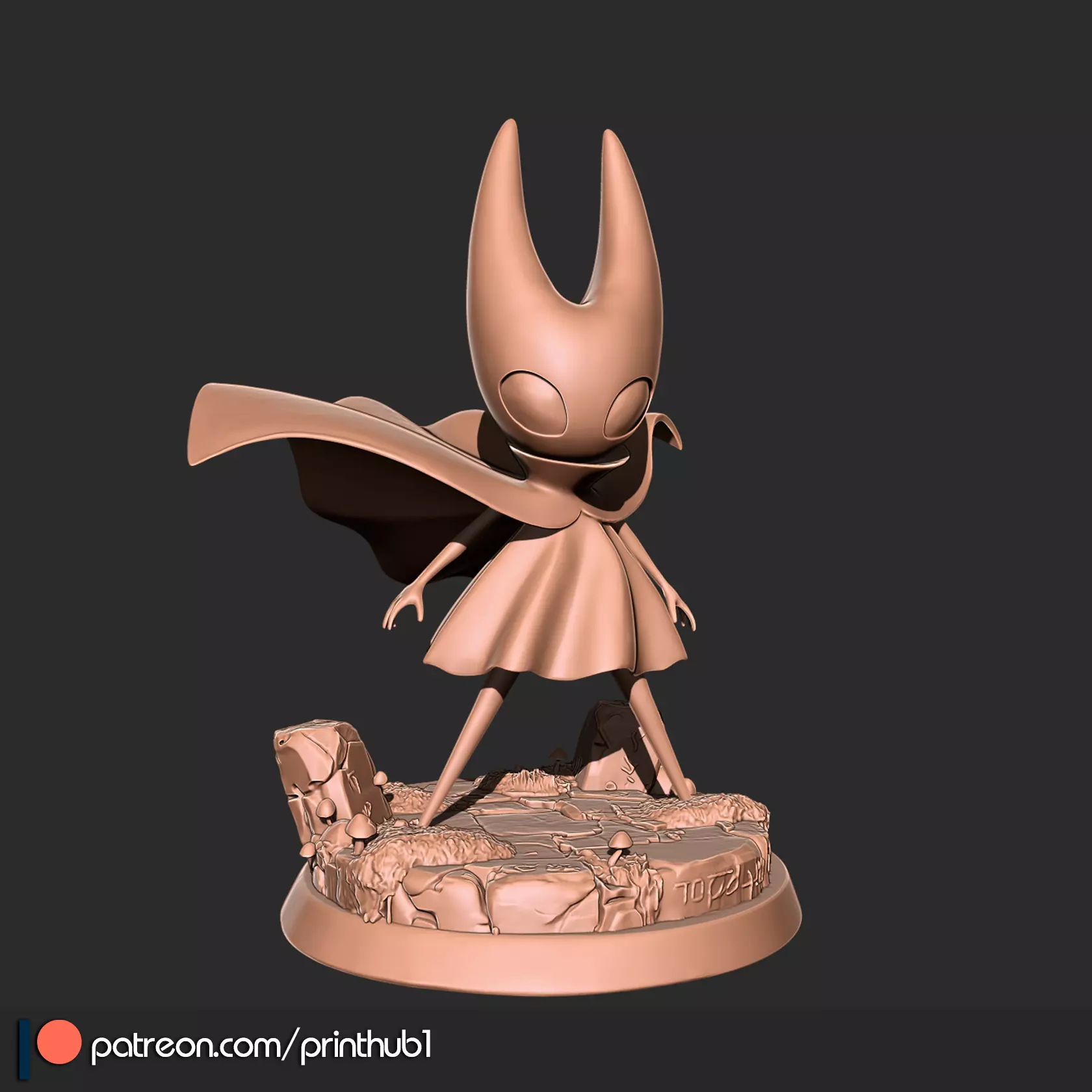Hollow Knight Hornet Figurine Printable STL Statue 3D print model_1