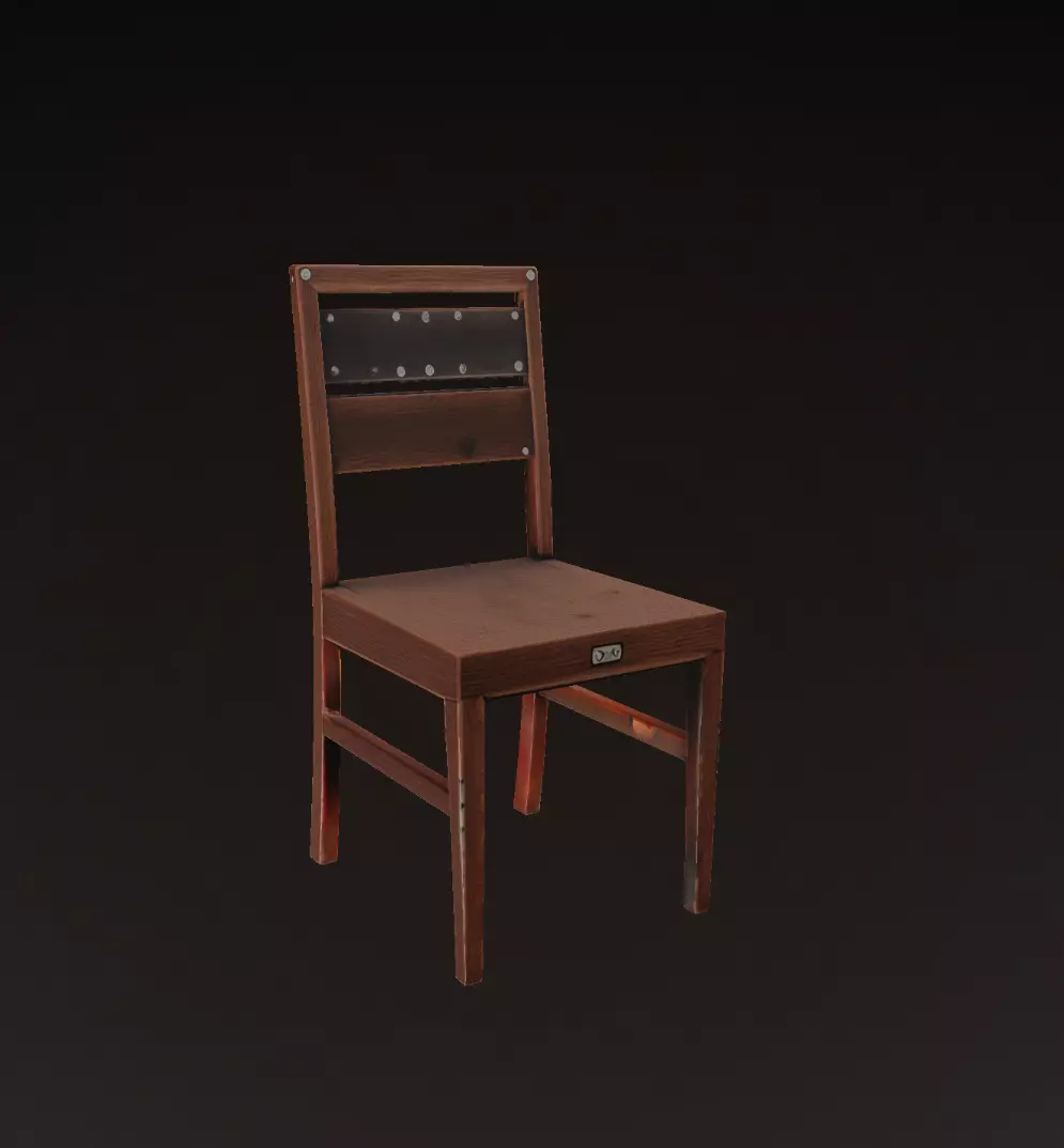 wooden chair 3d model 3D print model_0