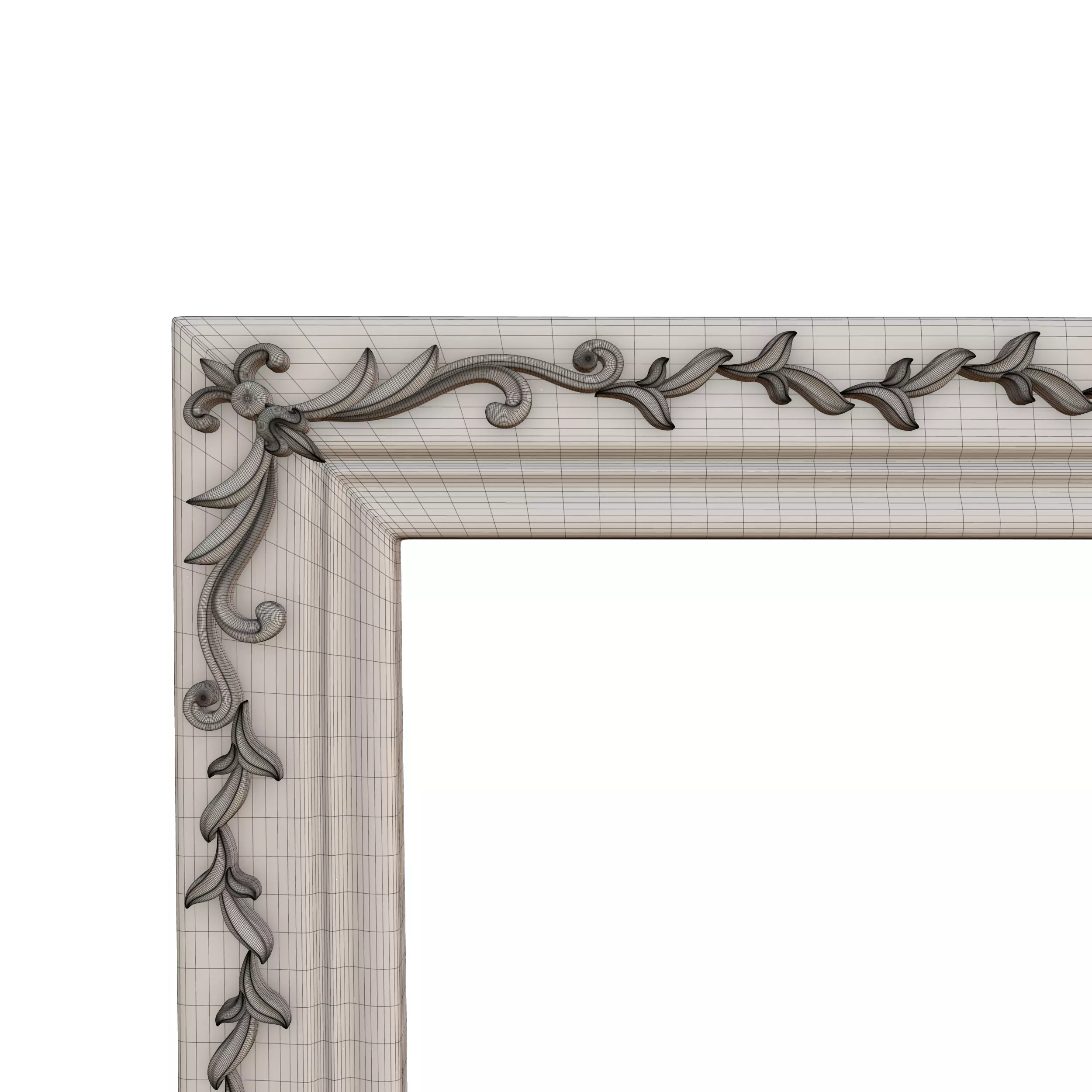 Frame Mirror Ornamental Baroque Style - Vol 08 3D model_14
