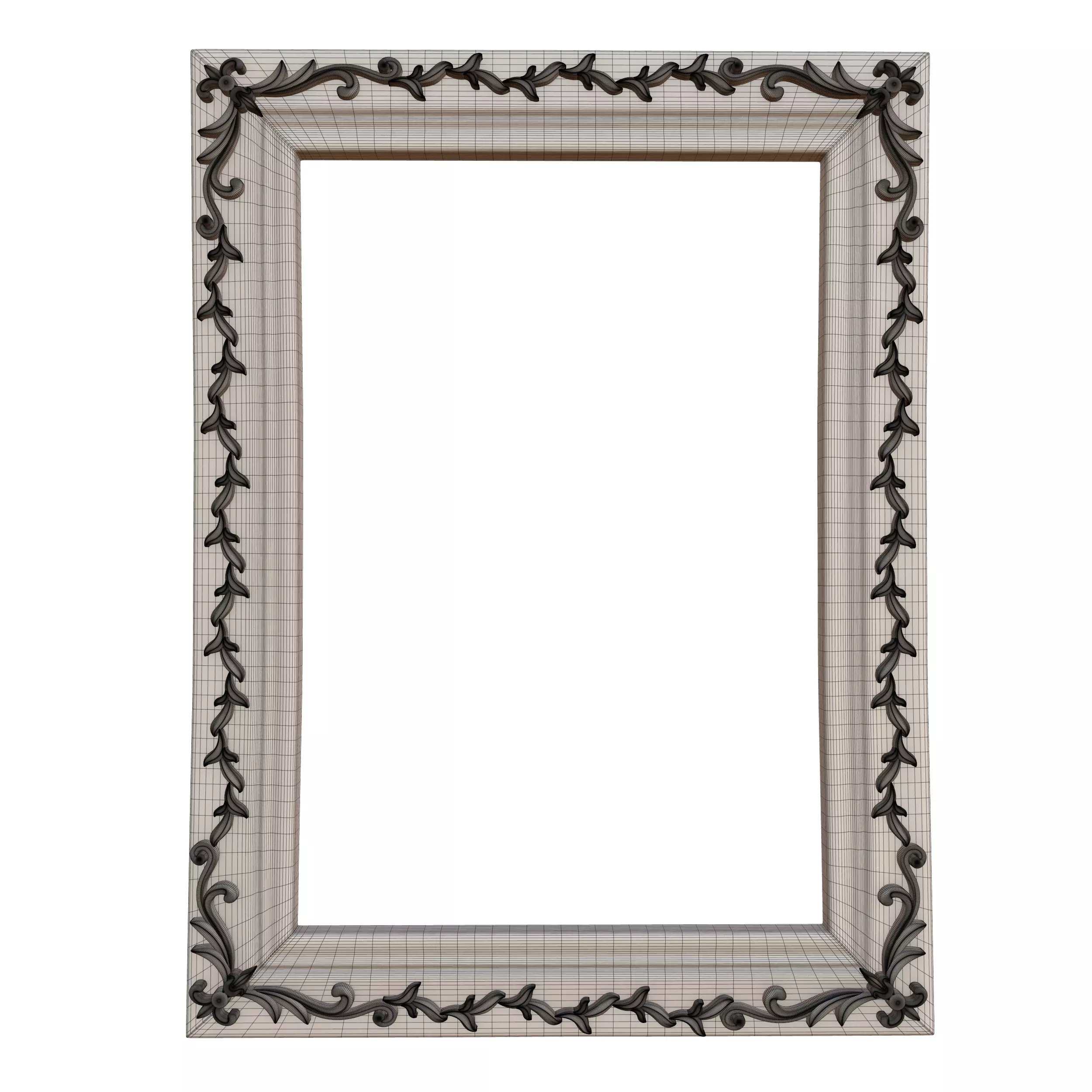 Frame Mirror Ornamental Baroque Style - Vol 08 3D model_13