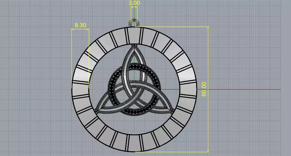 Celtic knot pendant Model 8145 3D print model_6