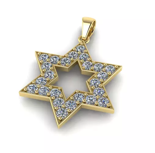 Star of David pendant Model 8142 3D print model_2