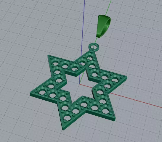 Star of David pendant Model 8142 3D print model_3