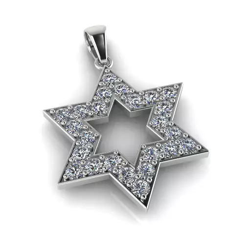 Star of David pendant Model 8142 3D print model_1