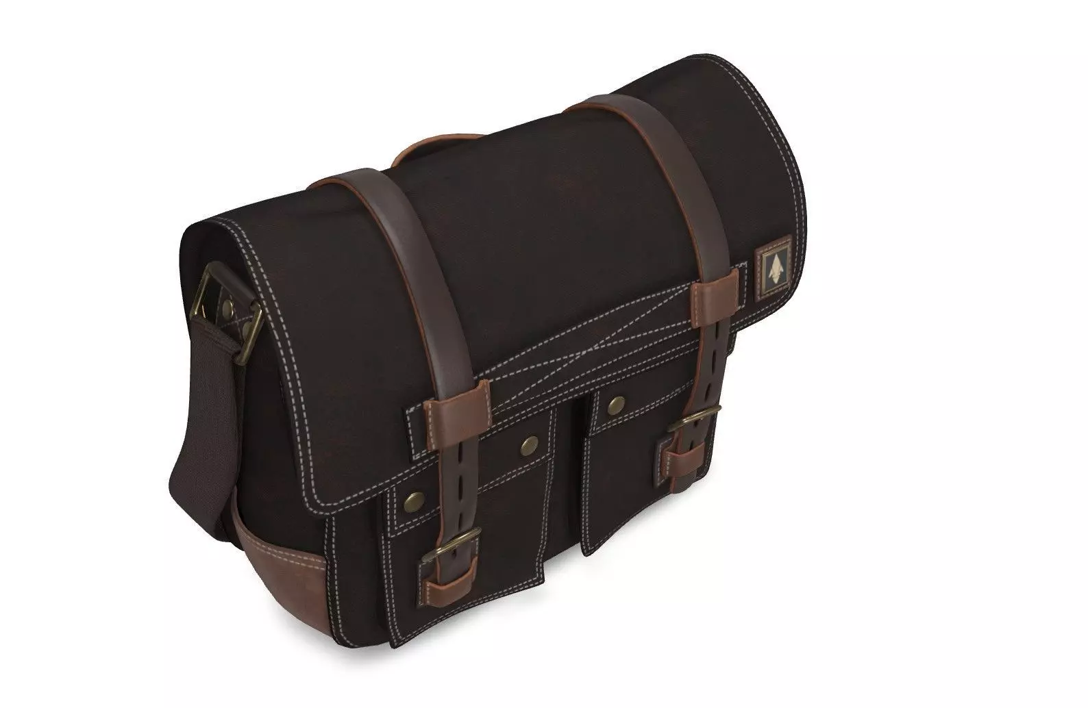 Haversack Bag Low Poly VR Ready 3D Model  Low-poly 3D model_3